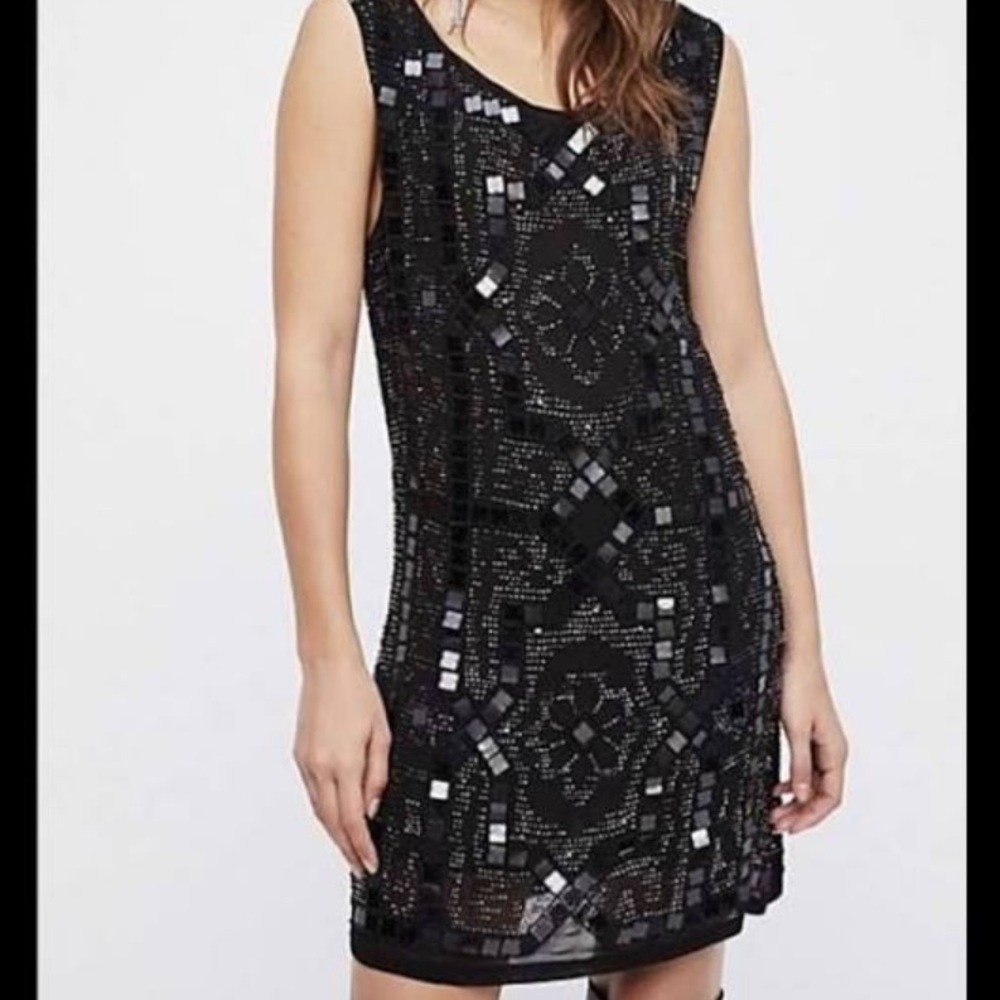 Free People Beaded Shift Dress